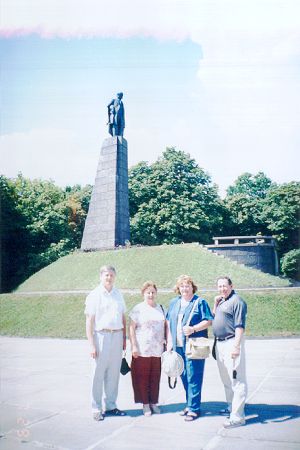 Near the monument to Taras Shevchenko, the town of Kaniv