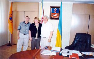 At the office of city mayor Volodymyr Olijnik